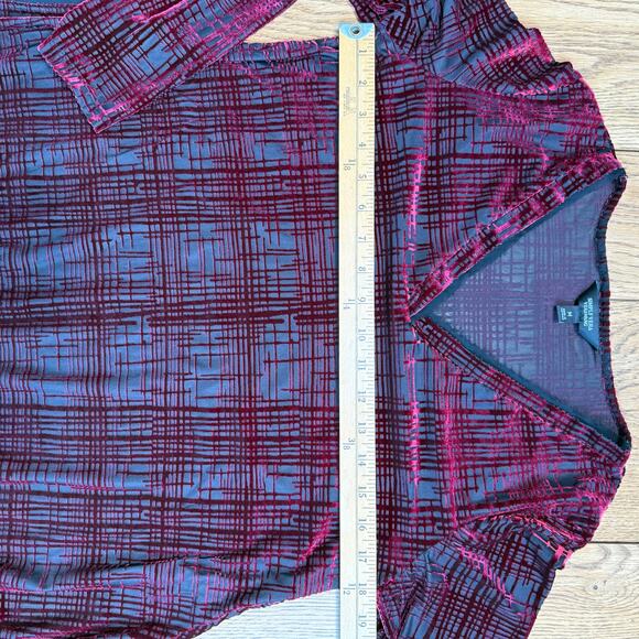 Simply Vera Vera Wang Velvet Burnout Sheer Tunic SZ M Goth Dark Romantic Vampire - Picture 6 of 7